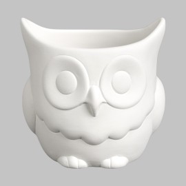 Ceramic Bisque Owl Planter - Case of 3 Ceramic Bisque Owl Planter - Case of 3
